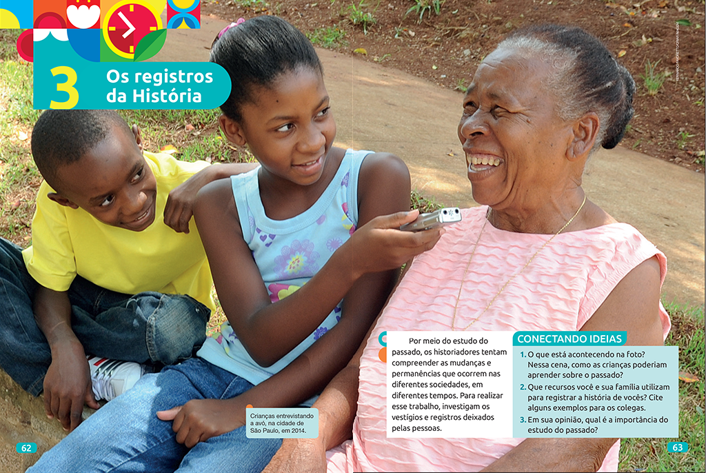 Estas páginas apresentam uma imagem, um pequeno texto e questões no boxe Conectando ideias, que abrem espaço para o início da abordagem dos conteúdos da unidade.