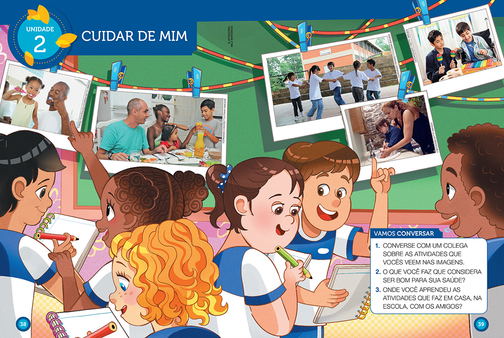 Nestas páginas, o aluno vai explorar imagens que introduzem o assunto e perceber que já tem muitos conhecimentos a respeito do tema que será abordado no capítulo.