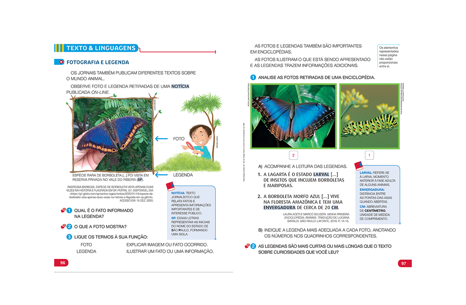 Esta seção finaliza cada trilha de aprendizado com um glossário ilustrado ligado aos textos, temas ou gêneros estudados.